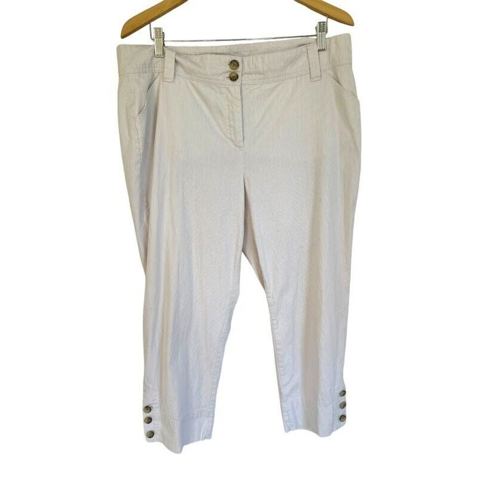 Charter Club Pant Shops Womens Pants Size 16 Cream‎ Classic Fit Mid Rise Button